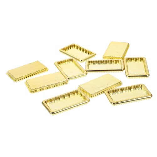 WEKAMOS 10 Stück Teiliges Miniatur Puppengeschirr Goldfarben Kleine Rechteckige Teller Puppenhaus Zubehör Realistische Dekoration für Küchen Wohnzimmerszenen Sammler Geschenk WEKAMOS 10 Stück Teiliges Miniatur Puppengeschirr Goldfarben Kleine Rechteckige Teller Puppenhaus Zubehör Realistische Dekoration für Küchen Wohnzimmerszenen Sammler Geschenk von WEKAMOS