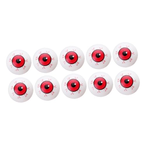 WEKAMOS 10 Stück Teiliges Rote Plastik Eyeball Deko mit Adern Halloween Gruselspielzeug für Party Halloween Deko DIY Mystische Augen für Innen Außen Horrordeko von WEKAMOS