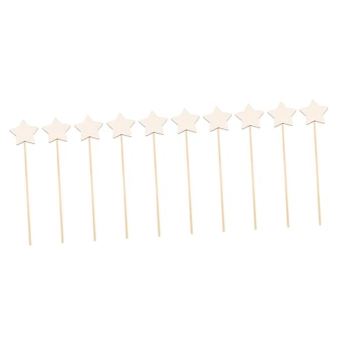 WEKAMOS 10 Stück Zauberstäbe DIY Unbemalte Sternform Feenstäbe für Bastelprojekte Kreatives Hand Augen Koordination und Dekoration für Kindergeburtstage von WEKAMOS