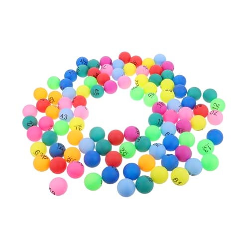 WEKAMOS 100 Stück Farbbälle Und Gewinnspielbälle Zubehör Für Spieleabende Bingo Zahlenbälle Tombola Bälle Zahlen Farbsortierbälle Zahlen Bingo Bälle Spieldekorationen Tombola von WEKAMOS