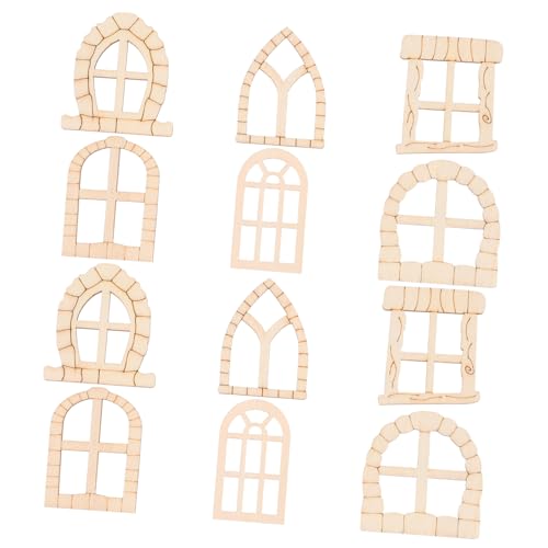 WEKAMOS 100 Stück Feen -tür -gartentür Feentür Aus Harz Feentür Für Baum Miniatur-Fenster-tür-Dekoration Gartentür Holzdekoration Holz Feentür Handwerk Mini-holzfenster Hölzern Beige von WEKAMOS