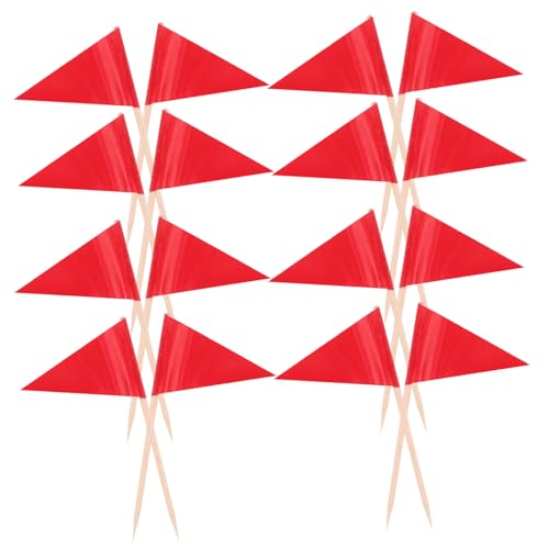 WEKAMOS 100 Stück Rote Zahnstocher Flaggen Dreieckig Mini Einfarbig Stabile Cocktail und Party Topper für Vorspeisen Kuchen Käse Obst Einfache Lebensmittelmarkierung WEKAMOS 100 Stück Rote Zahnstocher Flaggen Dreieckig Mini Einfarbig Stabile Cocktail und Party Topper für Vorspeisen Kuchen Käse Obst Einfache Lebensmittelmarkierung von WEKAMOS