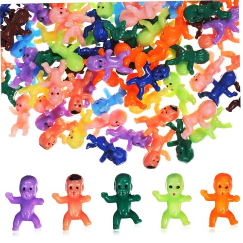 WEKAMOS 100 Stück Teiliges Mini Kunststoff Junge Mädchen Farbige Winzige Figuren für Shower Geburtstagsfeier Dekoration für Partyspiele und Kuchenverzierung Langlebig und Vielseitig von WEKAMOS
