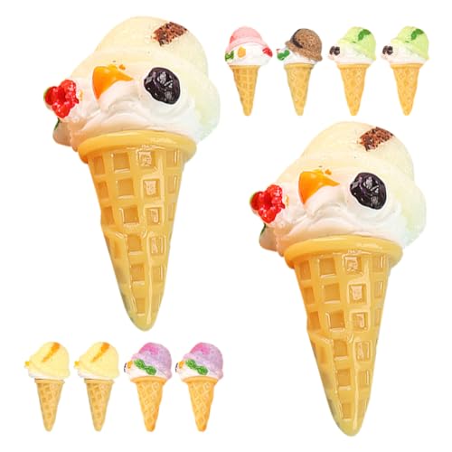 WEKAMOS 10Stücke Künstliche Eiscreme Waffeln Realistische Mini Eiscreme Requisite Simulations Eiscreme Für Dessert Läden Und Dekoration von WEKAMOS