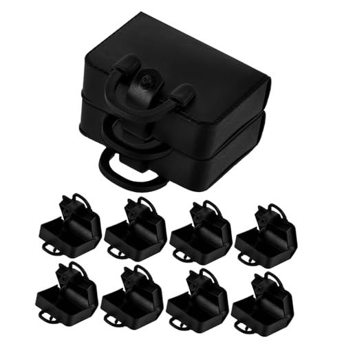 WEKAMOS 10er Set Puppenhaus-Tasche Mini-schulsachen Zubehör Für Den Puppenhausgarten Schulbedarf Für Puppen Schulbeutelzubehör Miniaturspielzeug Für Mädchen Puppenhandtasche Black Plastik von WEKAMOS