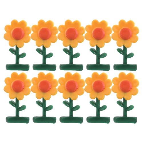 WEKAMOS 10pcs Miniatur Künstliche Sonnenblume Pflanze Modell Sand Tabelle Modell Blume Bonsai Craft Ornamente Für Dollhouse Garten DIY Miniaturlandschaftsdekoration von WEKAMOS