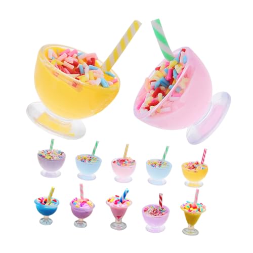 WEKAMOS 12 Stück Eismodell Lebensmittel Miniatur-Dessertmodell Mini-Eisbecher-Modell -Bastelarbeiten für Miniatur-Lebensmittelspielzeug Harz von WEKAMOS