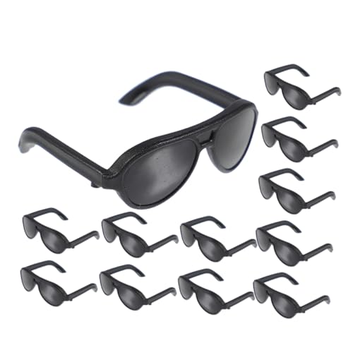 WEKAMOS 12 Stück Mini - Puppe Sonnenbrillen basteln für Zubehör kinderspielzeug - Modellsonnenbrille - gläser Mini- Black von WEKAMOS