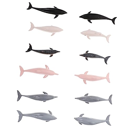 WEKAMOS 12 Stück Mini Simulation Delfin Modelle Plastisches Meeresbewohner Modell für Dekoration und Bildung Realistische Gestaltung für Wasserspielzeug von WEKAMOS