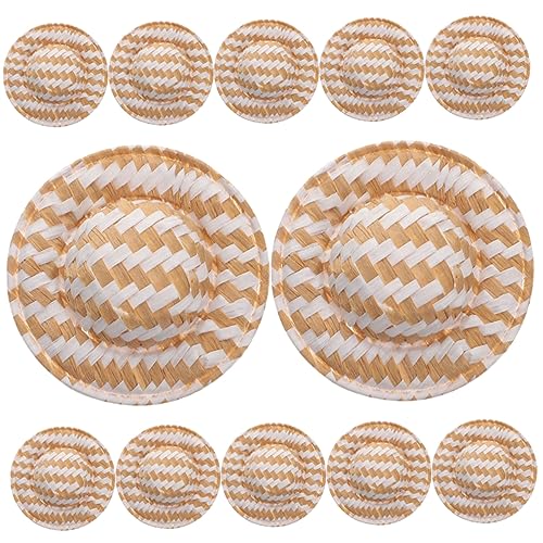 WEKAMOS 12 Stück Puppe Strohhut Miniatur winzige Hüte Puppenhüte Puppenmütze selber Machen Minihüte zum Basteln Mini-Hut-DIY-Requisite gewebte Hutverzierung Toilettenpapier WEKAMOS 12 Stück Puppe Strohhut Miniatur winzige Hüte Puppenhüte Puppenmütze selber Machen Minihüte zum Basteln Mini-Hut-DIY-Requisite gewebte Hutverzierung Toilettenpapier von WEKAMOS