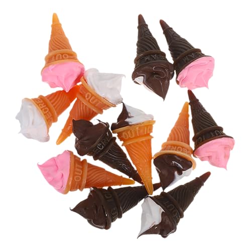 WEKAMOS 12 Stück Simulationsspielzeug Heimdekoration Mini Künstliche Eistüte Miniatur Lebensmittelspielzeug Dessert Ornamente Mini Spiellebensmittel Eiscreme Miniatur Requisiten von WEKAMOS