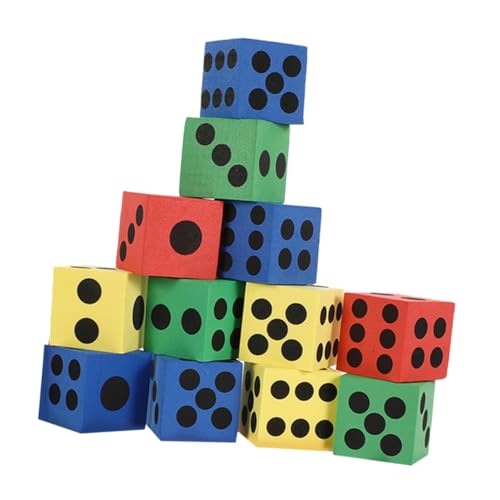 WEKAMOS 12 Stück Teiliges Bunte Schaumstoffwürfel Leichte Kleine Zahlenwürfel für Partyspiele Spielset und Kinderunterricht Tragbare Kreative Spielwürfel Sicher und Zufällige Farbe von WEKAMOS