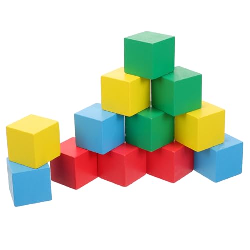 WEKAMOS 12 Stück Teiliges Bunter Holzbausteine Praktische Lernspielzeuge für Kreative Aktivitäten und Frühkindliche Bildung für Familien und Ab Jahren von WEKAMOS