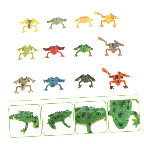 WEKAMOS 12 Stück Teiliges Frosch und Krötenmodell Realistische Simulation Spielerisches Lernspielzeug Tropische Dschungel Dekoration von WEKAMOS