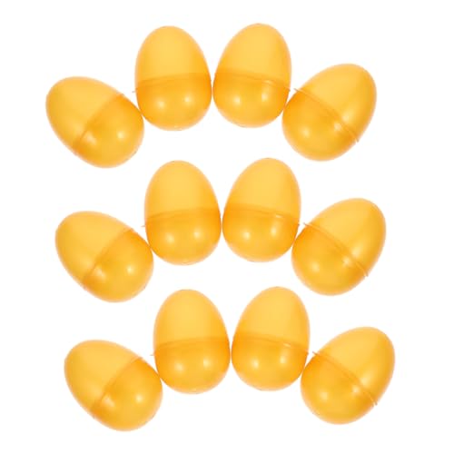 WEKAMOS 12 Stück Teiliges Goldene Kunststoff Eier Befüllbare aus Abs Wiederverwendbar Schnappbar für Partydekoration Geschenkverpackung und von WEKAMOS