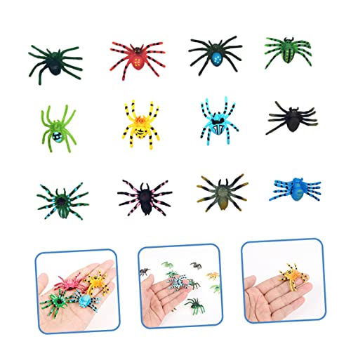 WEKAMOS 12 Stück Teiliges Halloween Spinnen Deko Realistische Trickspielzeug Gruselige Party Requisiten Lebensechte Kunststoff Spinnen für Halloween Party und Scherzspaß von WEKAMOS
