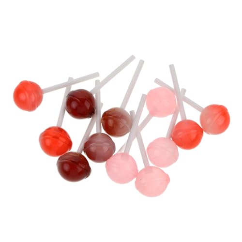 WEKAMOS 12 Stück Teiliges Lollipop Deko Realistische Simulation Einzigartige Candy Ornamente Robustes Resinmaterial Vielseitig als Hochzeits Party fotorequisiten Festliche Farbmischung von WEKAMOS