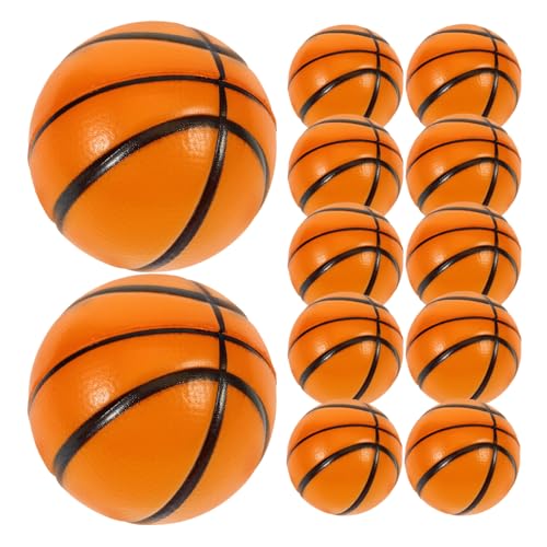 WEKAMOS 12 Stück Teiliges Mini Basketball Stressbälle aus Schaumstoff Elastische Squeeze Spielzeuge zur Stressreduktion Lustige Decompression Playthings für Partygeschenke und Entspannung von WEKAMOS