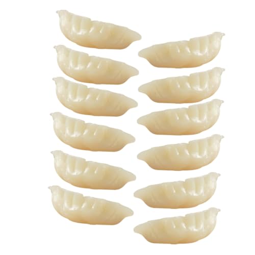 WEKAMOS 12 Stück Teiliges Mini Dumpling Deko Modelle aus Stabilem Material Realistische Essensähnliche Requisiten für Restaurant und Lebensmittelgeschäft Dekoration Vielseitig Einsetzbar von WEKAMOS