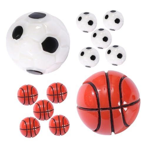 WEKAMOS 12 Stück Teiliges Miniatur Ball Realistische Mini Fußball und Basketball Deko Leichte Miniatur kugelmodelle für Puppenhaus Vielseitige Mini Hausdekoration für Schlafzimmer von WEKAMOS