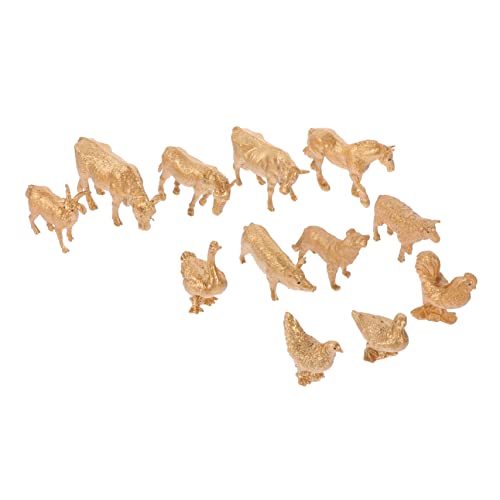 WEKAMOS 12 Stück Teiliges Miniatur Bauernhoftiere Figuren aus Kunststoff Realistische Farbenfrohe Tiermodelle für Dekorieren Sicher und Langlebig für und Spielzwecke von WEKAMOS