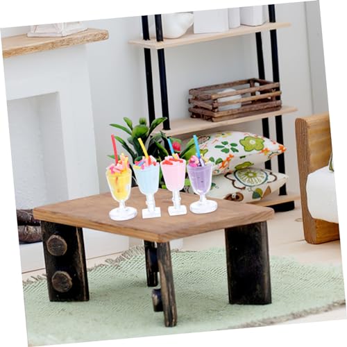 WEKAMOS 12 Stück Teiliges Miniatur Eiscreme Pokal aus Kunststoff Realistische Puppenhaus Dekoration Langlebige Miniatureisbecher für Spiel und Esszimmer Accessoire von WEKAMOS