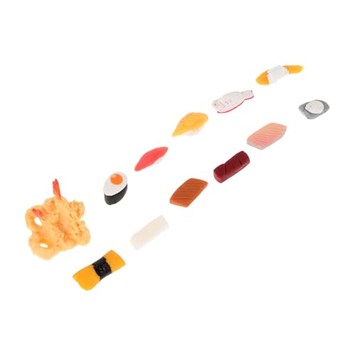 WEKAMOS 12 Stück Teiliges Miniatur Sushi Puppenhaus Lebensmittel Realistische Japanische Essensmodelle aus Detailreiche Mini Deko für Puppenküche Vielseitige Szenen und Sammlungen von WEKAMOS