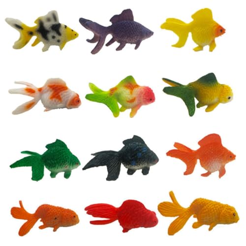 WEKAMOS 12 Stück Teiliges PVC Goldfisch Modellspielzeug Realistische Miniatur Figuren für Bade Lernspielzeug Aquarium Deko Zufällige Farben und Designs WEKAMOS 12 Stück Teiliges PVC Goldfisch Modellspielzeug Realistische Miniatur Figuren für Bade Lernspielzeug Aquarium Deko Zufällige Farben und Designs von WEKAMOS