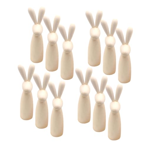 WEKAMOS 12 Stück Teiliges Set Kleine Holz Hasenfiguren aus Naturholz Unbemalt Sichere DIY Holzpüppchen für Kreative Bastelarbeiten und Osterdekoration Langlebig und Glatt Verarbeitet WEKAMOS 12 Stück Teiliges Set Kleine Holz Hasenfiguren aus Naturholz Unbemalt Sichere DIY Holzpüppchen für Kreative Bastelarbeiten und Osterdekoration Langlebig und Glatt Verarbeitet von WEKAMOS