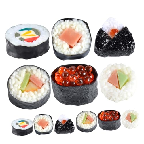 WEKAMOS 12 Stück Teiliges Sushi Deko Realistische Sichere Künstliche Sushi Modelle für Food Fotografie Lebensmittelechte Simulation mit Nori als Foto Requisiten und Professionelle WEKAMOS 12 Stück Teiliges Sushi Deko Realistische Sichere Künstliche Sushi Modelle für Food Fotografie Lebensmittelechte Simulation mit Nori als Foto Requisiten und Professionelle von WEKAMOS
