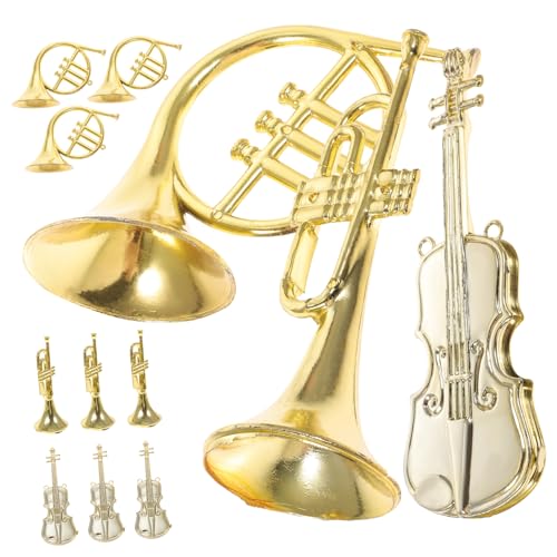WEKAMOS 12 Stück Teiliges Weihnachts DIY Bastelset Miniatur Musikinstrumente aus Kunststoff mit Streichinstrument Trompete und Horn in Gold für Christbaumschmuck Fenster und Türkranzdeko WEKAMOS 12 Stück Teiliges Weihnachts DIY Bastelset Miniatur Musikinstrumente aus Kunststoff mit Streichinstrument Trompete und Horn in Gold für Christbaumschmuck Fenster und Türkranzdeko von WEKAMOS