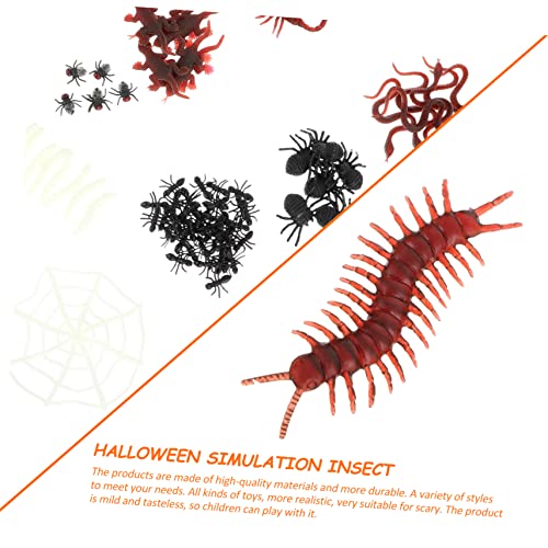 WEKAMOS 128 Stück Teiliges Halloween Gruseliges Simulation Insekten mit Spinnen Skorpionen für Halloween Party Deko und Streiche Langlebig und Realistisch für Kindergeburtstag Mitgebsel von WEKAMOS