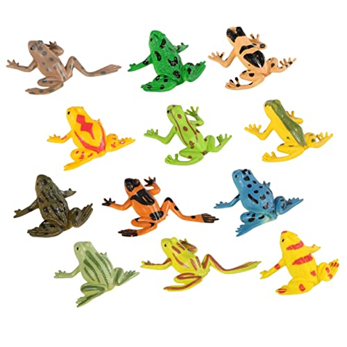 WEKAMOS 12Stücke Miniaturfrösche Figuren Realistische Froschmodelle für Deko für Partys Mitgebsel zum Lernspielzeug für Jungen von WEKAMOS