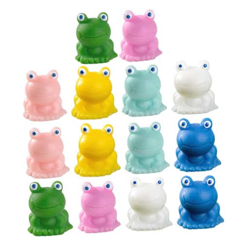 WEKAMOS 14 Stück Teiliges Miniatur Frosch Figuren aus Leichtem Harz Detailreiche Garten Dekoration für Micro Landschaft Robust und Vielseitig für Terrasse Puppenhaus und Outdoor Bereiche von WEKAMOS