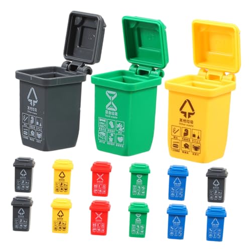 WEKAMOS 15 Stück Müllsortierbehälter Für Mülleimer Sortieren Mülleimer-Ornament Kleiner Abfallbehälter Miniaturmodell-mülleimer -mülltonne Mini-mülleimer Für Plastik von WEKAMOS