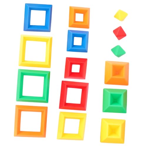WEKAMOS 15 Stück Teiliges Lernspielzeug aus Robusten Holzbausteinen Giza Stapelspiel für Ab Jahren Fördert Kognitive Fähigkeiten Feinmotorik und Spielerisches Lernen Zufällige Farbe von WEKAMOS