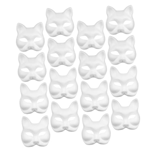 WEKAMOS 16 Stück Teiliges DIY Tiermasken aus Atmungsaktivem Papierpulp Weiße Blanko Katzen und Fuchs Masken zum Bemalen Vielseitig für Halloween Karneval Maskerade und Kreative WEKAMOS 16 Stück Teiliges DIY Tiermasken aus Atmungsaktivem Papierpulp Weiße Blanko Katzen und Fuchs Masken zum Bemalen Vielseitig für Halloween Karneval Maskerade und Kreative von WEKAMOS