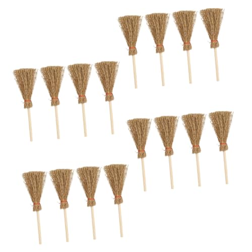 WEKAMOS 16 Stück Teiliges Miniatur Kehrset für Puppenhäuser Realistische Kleine Reinigungsbesen Detailreiche Mini Bürsten für DIY und Puppenhaus Dekoration für Sammler von WEKAMOS