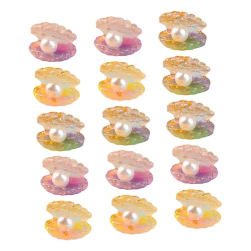 WEKAMOS 18 Stück Teiliges Nachtleuchtende Muschel deko mit Perlen Kleine Resin Charms für DIY Basteln Zarte Miniatur Muschelfiguren für Strand Partydekoration Vielseitig Einsetzbar von WEKAMOS