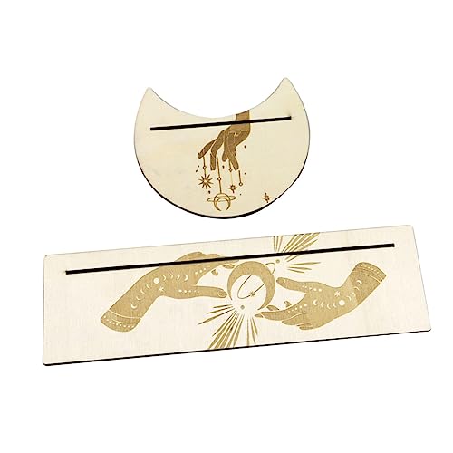 WEKAMOS 1Satz Hölzerner Tarot Kartenhalter im Monddesign Handgemachter Ständer für Tarotkarten für Präsentation und Weissagung Tragbar und Langlebig für Meditation von WEKAMOS