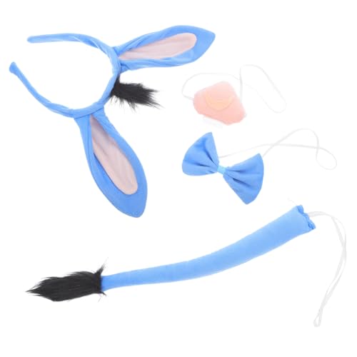 WEKAMOS 1Satz Tier Cosplay für Erwachsene und Teiliges Eselkostüm mit Fliege und Nase für Halloween Mottopartys Karneval und Geburtstagsfeiern von WEKAMOS