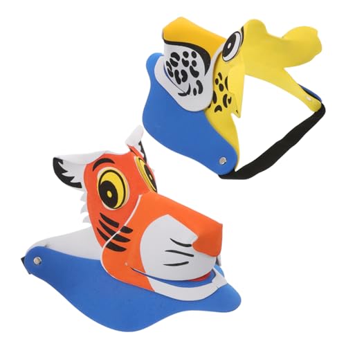 WEKAMOS 2 Pcs Kindertierhut Cartoon Tier Kopfbedeckung Entzückende Partyhut Cosplay Tierhut Cartoon Kopfbedeckung Für Kinder Lustige Tierische Kopfbedeckung von WEKAMOS