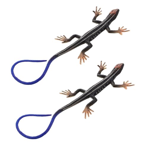 WEKAMOS 2 Realistische Reptilien Eidechsen Modelle aus Kunststoff Langlebige Scherzspielzeuge und Dekoration für Schreibtisch Party und Lernzwecke als für Sammler von WEKAMOS