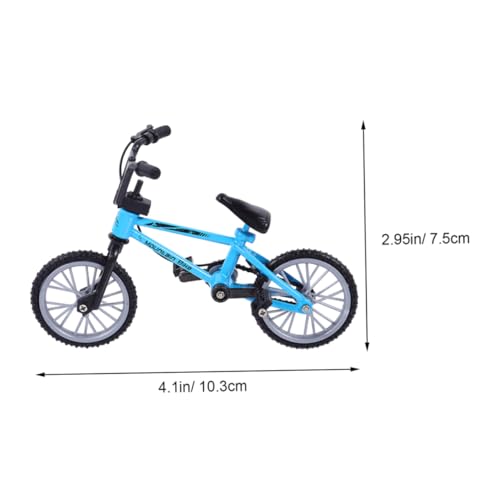 WEKAMOS 2 Sätze Finger Toy Bike aus Aluminiumlegierung Teiliges für Finger Leicht und Tragbar Stressabbau und Freizeitspielzeug Dekoratives Tischspielzeug in Blau und Grün von WEKAMOS