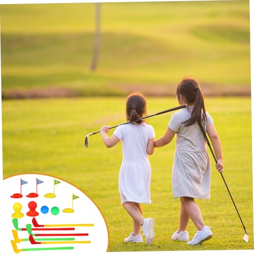 WEKAMOS 2 Sätze Golfset Teilig Leicht Tragbar Mini Golfs für Drinnen und Draußen Fördert Hand Fuß Koordination Eltern Junge Mädchen Aktivität für Jungen und Mädchen Ab Zufällige Farbe von WEKAMOS