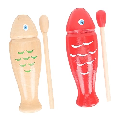WEKAMOS 2 Sätze Holz Fisch Percussion Instrumente für Teiliges Hochwertiges Holzspielzeug zur Musikalischen für Eltern Junge Mädchen Interaktion Rot und Naturbelassen WEKAMOS 2 Sätze Holz Fisch Percussion Instrumente für Teiliges Hochwertiges Holzspielzeug zur Musikalischen für Eltern Junge Mädchen Interaktion Rot und Naturbelassen von WEKAMOS