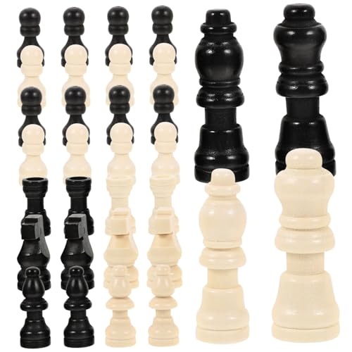 WEKAMOS 2 Sätze Mini Schachfiguren aus Holz Kleine Internationale Schachfiguren Tragbares Schachzubehör für Brettspiele und Ersatzteile für Reisen und Unterricht WEKAMOS 2 Sätze Mini Schachfiguren aus Holz Kleine Internationale Schachfiguren Tragbares Schachzubehör für Brettspiele und Ersatzteile für Reisen und Unterricht von WEKAMOS