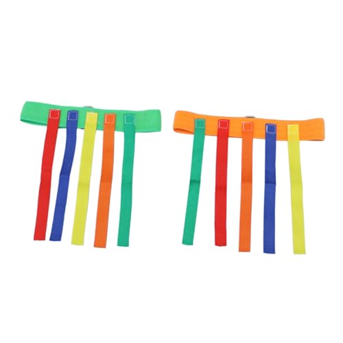 WEKAMOS 2 Sätze Pull Tail Spiel Gürtel aus Strapazierfähigem Leichtes Outdoor Teamwork Trainingsspielzeug für Kindergartenaktivitäten Fördert Bewegung und Zusammenarbeit Zufällige Farbe von WEKAMOS