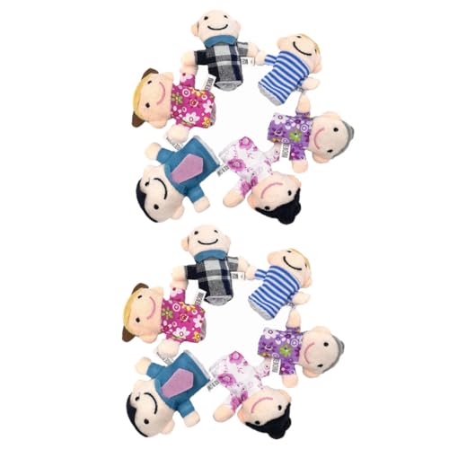 WEKAMOS 2 Sätze Teiliges Family Finger Puppets für Mini Handpuppen mit Großeltern Eltern Schwester Frühe Lernspielzeuge für Kindergarten und Motorische Entwicklung von WEKAMOS