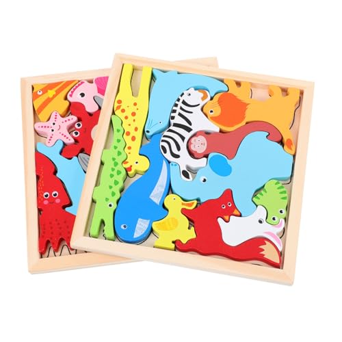 WEKAMOS 2 Sätze Tier Dreidimensionales Kleinkind Lernspielzeug Formen Puzzle Tiere Kinderpuzzles Das Tier Intelligenzentwicklung Puzzle Holz WEKAMOS 2 Sätze Tier Dreidimensionales Kleinkind Lernspielzeug Formen Puzzle Tiere Kinderpuzzles Das Tier Intelligenzentwicklung Puzzle Holz von WEKAMOS